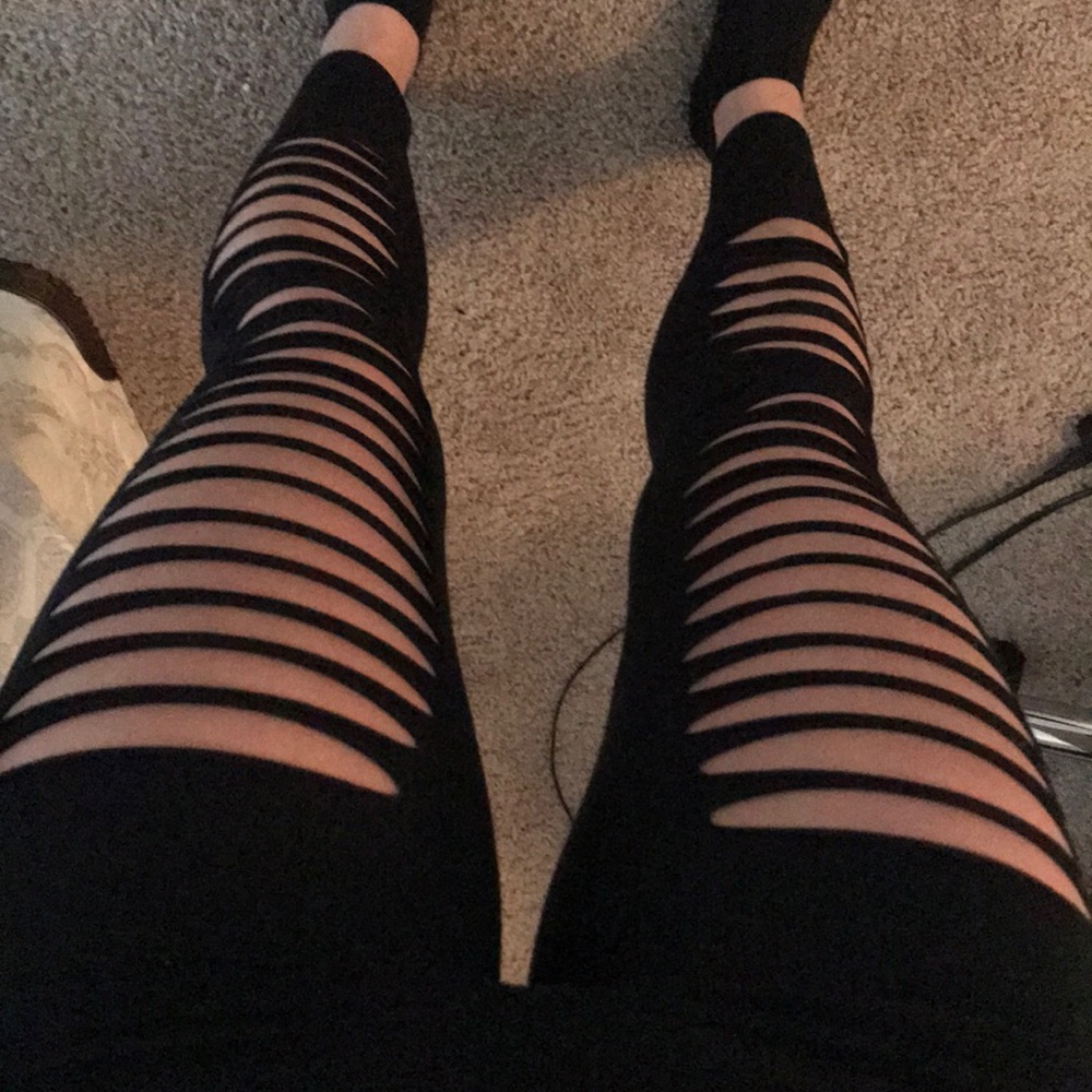 Black ripped leggings